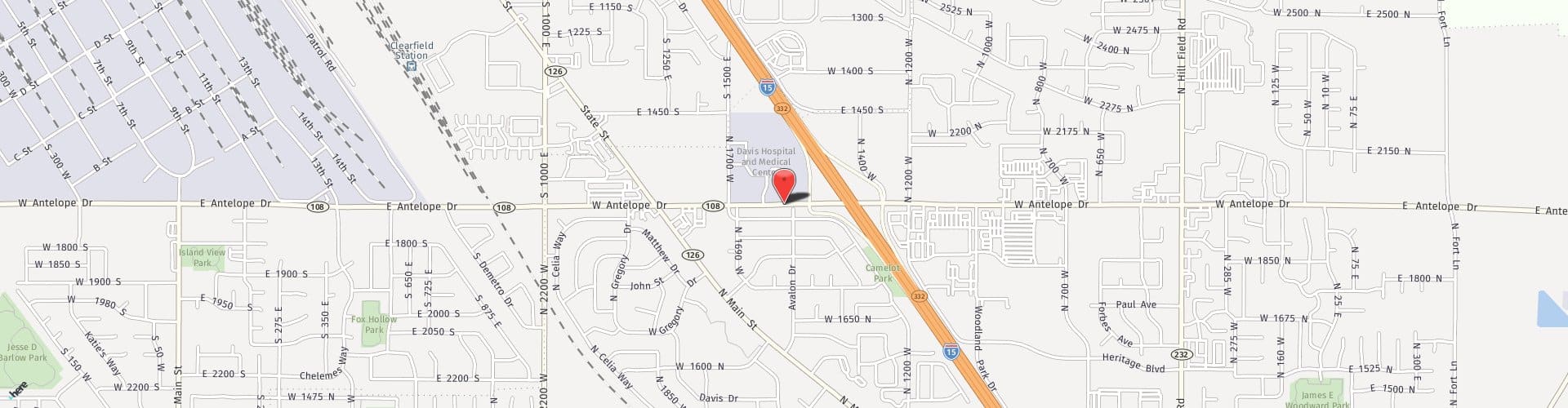 Location Map: 1580 West Antelope Drive Layton, UT 84041